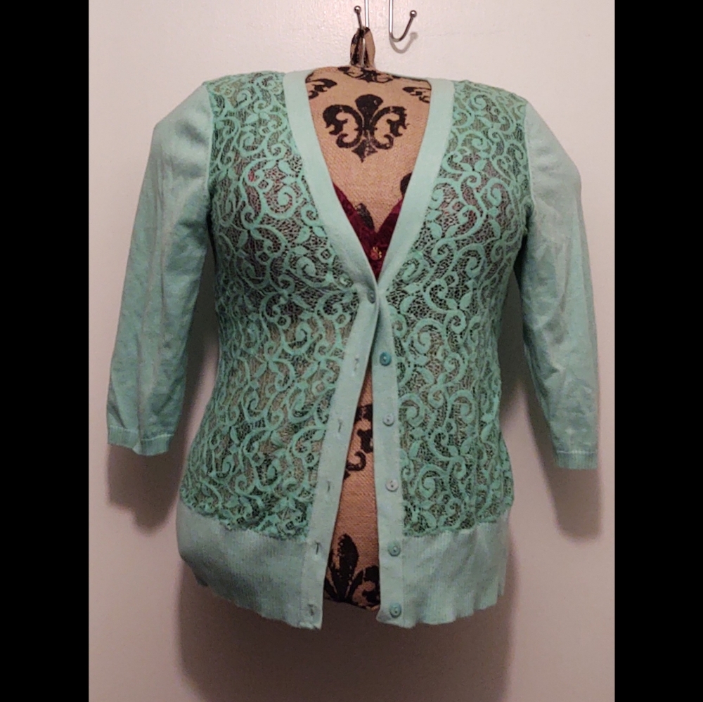 Maurices Lace Front Cardigan